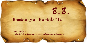 Bamberger Borbála névjegykártya