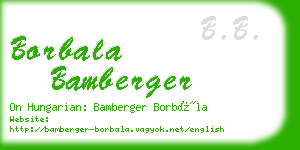 borbala bamberger business card